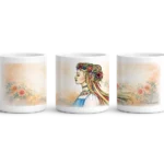 Presso šálka – žena v kroji – krása folklóru a mladosti