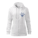 Dámska mikina s kapucňou a zipsom Slovensko biela