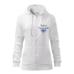 Dámska mikina s kapucňou a zipsom Terchová biela