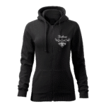 Dámska mikina s kapucňou a zipsom Terchová čierna