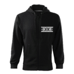 Pánska mikina s kapucňou a zipsom vzor čierna