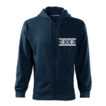 Pánska mikina s kapucňou a zipsom vzor tmavomodrá