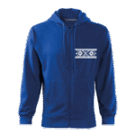 Pánska mikina s kapucňou a zipsom vzor modrá