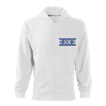 Pánska mikina s kapucňou a zipsom vzor biela