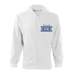 Pánska mikina s kapucňou a zipsom Slovensko biela