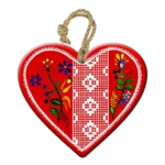 Závesné srdiečka – Ľudový vzor