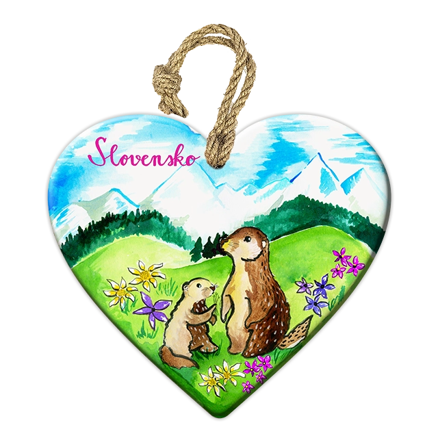 102 SK 55 Závesné srdiečka - Slovensko – svište na jarných kopcoch – Obrázok 1