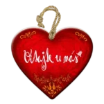 Drevené srdiečko – Vitajte u nás