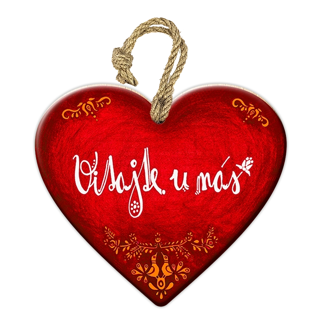 102 SK 62 Drevené srdiečko – Vitajte u nás – Obrázok 1