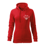 Dámska mikina s kapucňou a zipsom Slovensko červená