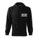 Pánska mikina s kapucňou a zipsom vzor čierna