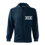 Pánska mikina s kapucňou a zipsom vzor tmavomodrá