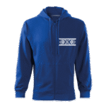 Pánska mikina s kapucňou a zipsom vzor modrá