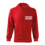 Pánska mikina s kapucňou a zipsom vzor červená