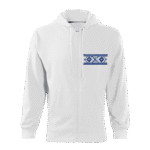 Pánska mikina s kapucňou a zipsom vzor biela