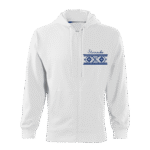 Pánska mikina s kapucňou a zipsom Slovensko biela