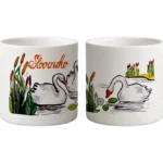 Presso šálka – Slovensko – jazero s labuťami